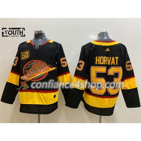 Adidas Maillot de Hockey Vancouver Canucks Bo Horvat 53 Flying Skate 50th Anniversary Adidas 2019-20 Noir Authentic - Enfant